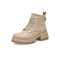 Teenmix/天美意2022冬新款商场同款厚底马丁靴坡跟简约复古女皮短靴BE551DD2
