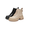 Teenmix/天美意2022冬新款商场同款厚底马丁靴坡跟简约复古女皮短靴BE551DD2