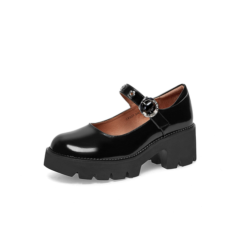 Teenmix/天美意2022秋商场同款金属扣饰玛丽珍鞋女单鞋CXG27CQ2