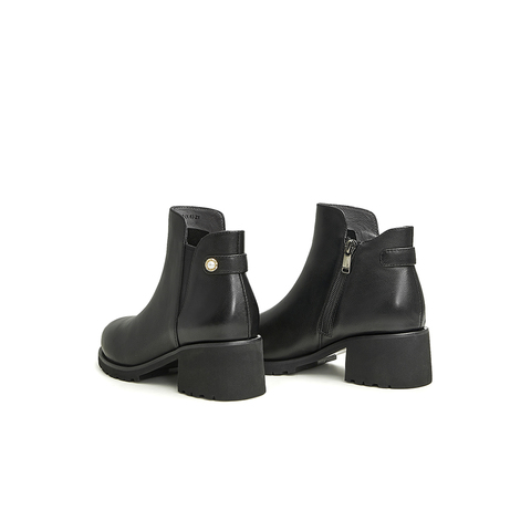 Teenmix/天美意2022冬新款商场同款粗跟时尚潮踝靴女靴CSL40DD2
