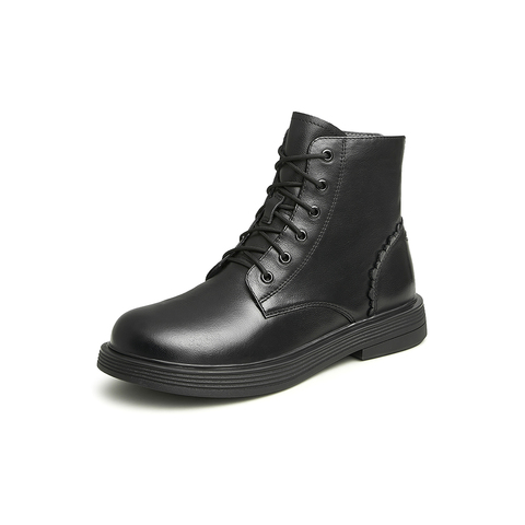 Teenmix/天美意2022冬新款商场同款简约复古马丁靴女短靴CSG43DD2