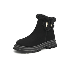 Teenmix/天美意2022冬新款时尚粗跟保暖雪地靴休闲靴女靴NXD18DD2