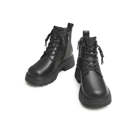 Teenmix/天美意2022冬新款商场同款马丁靴简约女皮短靴BF371DD2