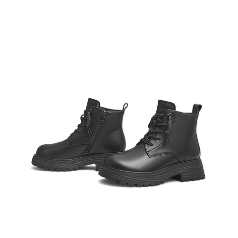 Teenmix/天美意2022冬新款商场同款马丁靴简约女皮短靴BF371DD2