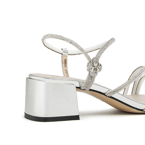 天美意2023夏新款高跟宴会party性感细钻条带女凉鞋AM004BL3