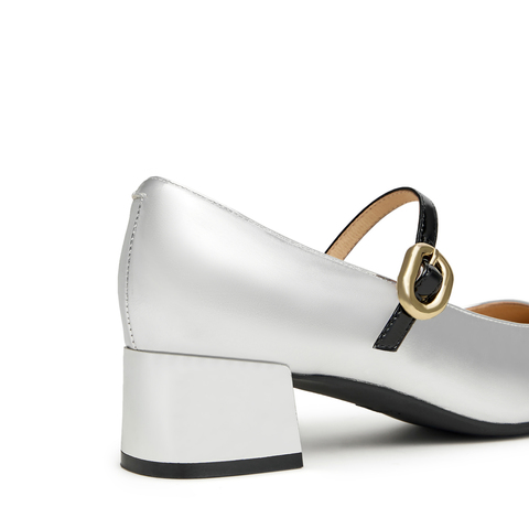 天美意2023秋商场同款粗跟一字带玛丽珍鞋时尚女皮鞋BH081CQ3