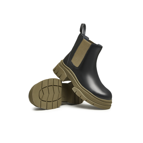 天美意2023冬新款厚底粗跟复古休闲时髦短靴女切尔西靴NQX23DD3