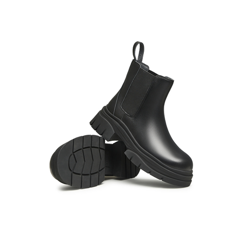 天美意2023冬新款厚底粗跟复古休闲时髦短靴女切尔西靴NQX23DD3