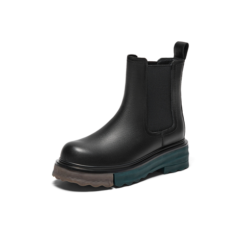 天美意2023冬新款商场同款舒适简约时尚短靴女切尔西靴BH671DD3