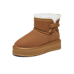 天美意2023冬新款商场同款简约休闲雪地靴保暖时尚女靴BH751DD3