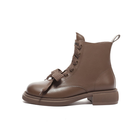 天美意2023冬新款商场同款休闲时装靴英伦复古女皮靴BH991DD3
