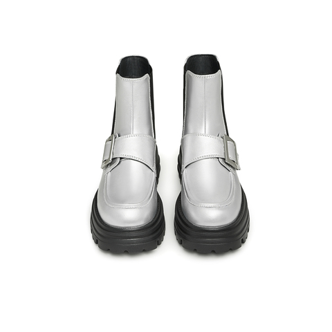 天美意2023冬新款厚底休闲切尔西靴潮流时尚烟筒靴女靴NQX50DD3