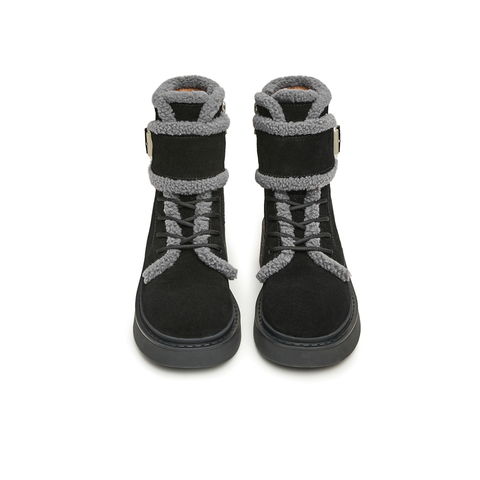 天美意2023冬新款商场同款厚底户外工装靴百搭保暖女靴NXD66DZ3