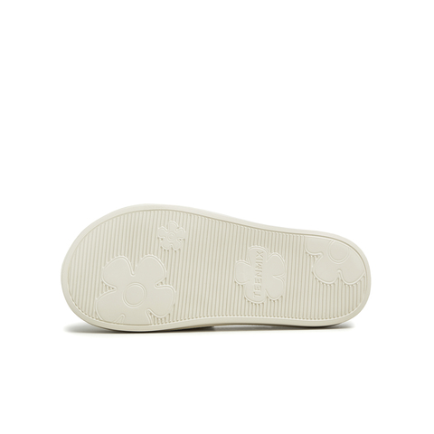 天美意2023夏新款小香风粗花呢布珍珠外穿休闲女凉拖鞋CTG12BT3