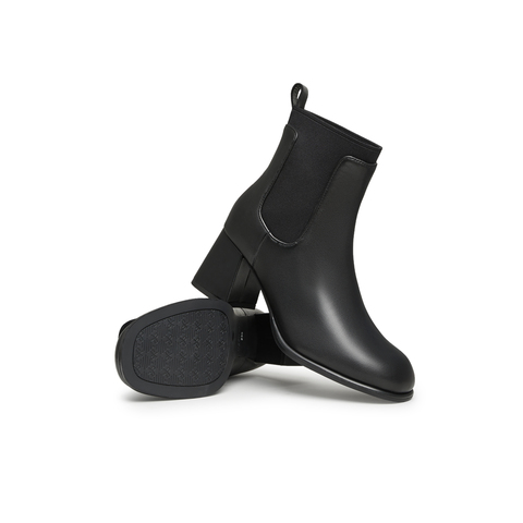 天美意2023冬新款商场同款拼色气质切尔西靴优雅女短靴CNL40DD3