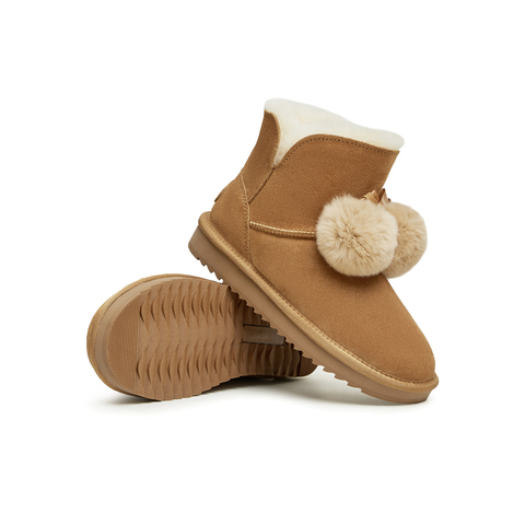 天美意2023冬新款商场同款一脚蹬短靴可爱保暖女雪地靴CNC40DD3