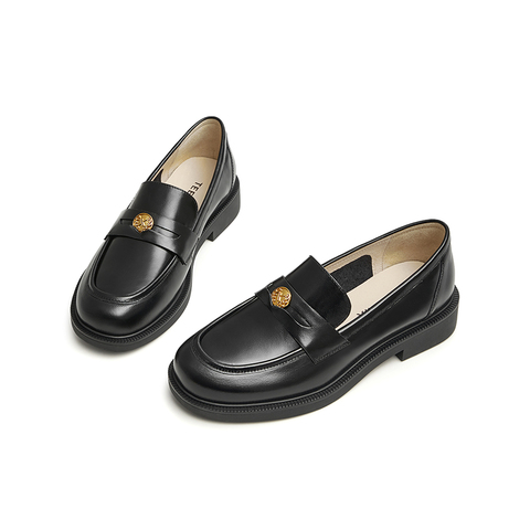 Teenmix/天美意2023春新款商场同款简约复古乐福鞋女鞋CXC12AA3