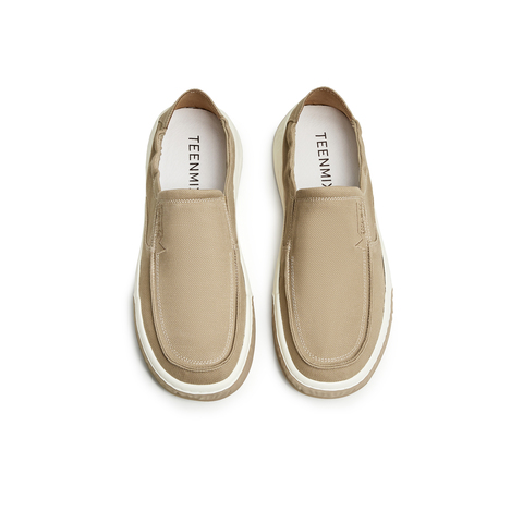 天美意2023秋新商场同款布鞋时尚休闲舒适一脚蹬男休闲鞋EGM04CM3