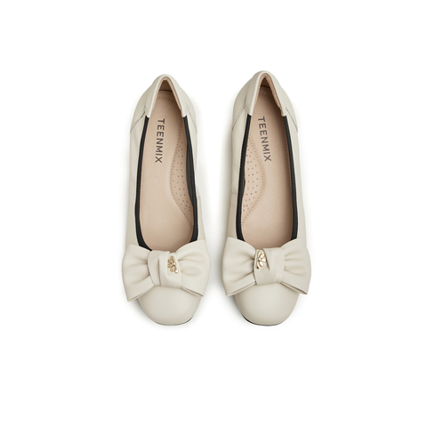 天美意2023秋新款商场同款平跟蝴蝶结都市通勤浅口女鞋CPY05CQ3