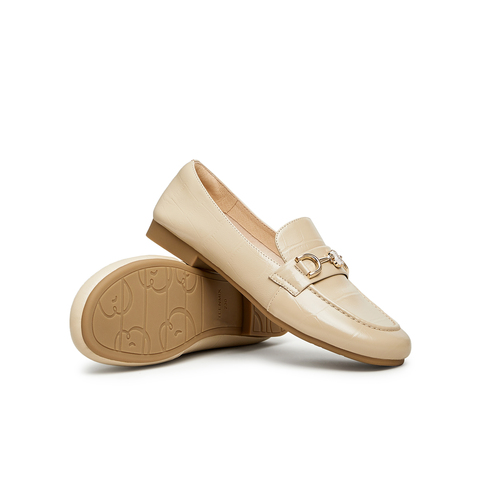 天美意2023秋商场同款平跟一脚蹬乐福鞋都市通勤女皮鞋BG851CA3