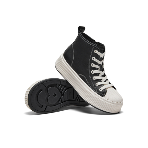 天美意2023冬新款商场同款休闲学院风板鞋时尚女休闲靴BH711DD3