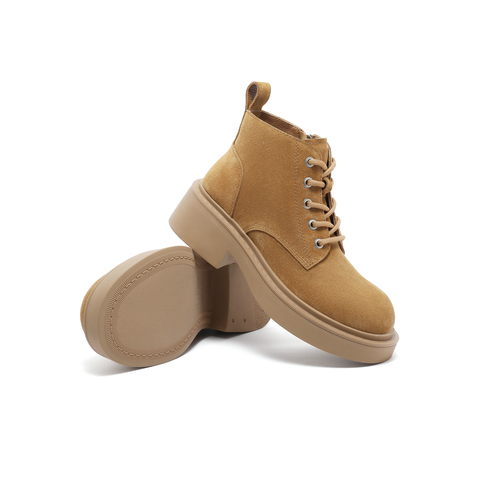 天美意2023冬新款商场同款复古英伦风马丁靴简约女短靴BH461DD3