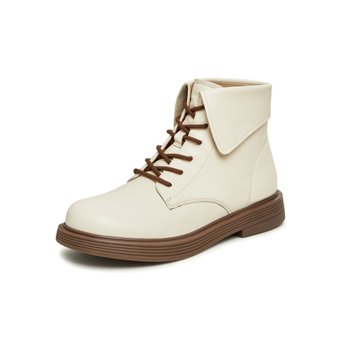 天美意2023冬新款商场同款简约百搭时尚短靴女马丁靴CSG45DD3