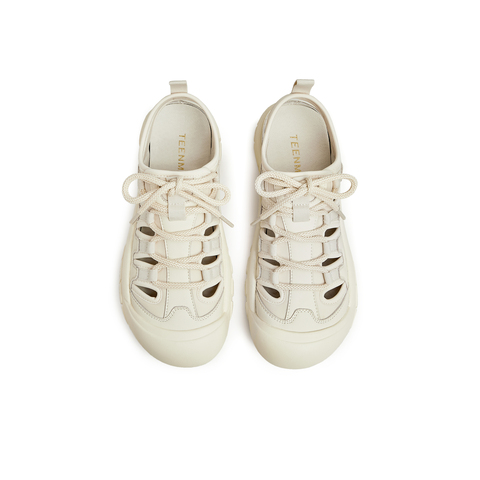 天美意2023秋新款厚底系带休闲大头透气老爹罗马女凉鞋AL017CE3