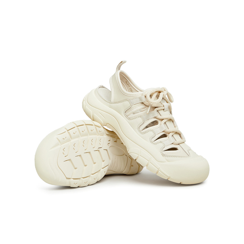 天美意2023秋新款厚底系带休闲大头透气老爹罗马女凉鞋AL017CE3