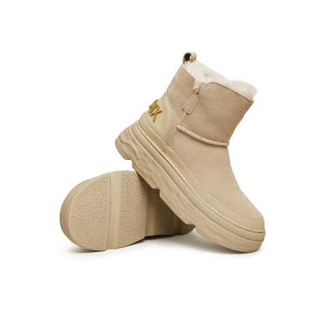天美意2023冬新款加绒保暖户外雪地靴简约休闲女短靴CMS40DD3