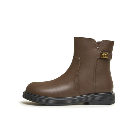 天美意2023冬新款商场同款休闲简约时装靴经典百搭女靴CSG62DZ3