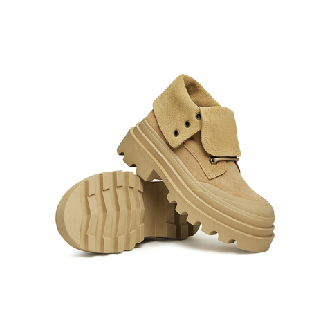 天美意2023冬新款厚底复古百搭户外休闲短靴工装靴女靴NGX31DD3