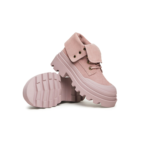 天美意2023冬新款厚底复古百搭户外休闲短靴工装靴女靴NGX31DD3