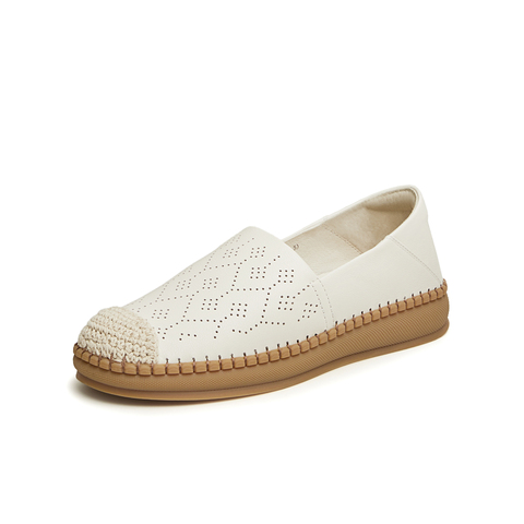 天美意2024春新款平跟一脚蹬轻便舒适百搭渔夫鞋女单鞋KP001AA4