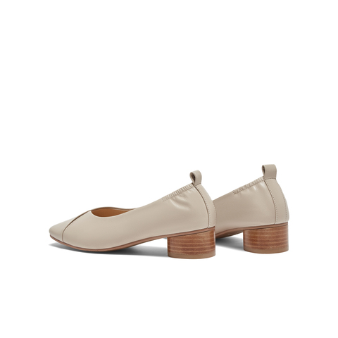 天美意2024春新款粗跟方头OL通勤简约百搭女浅口单鞋KQ003AQ4