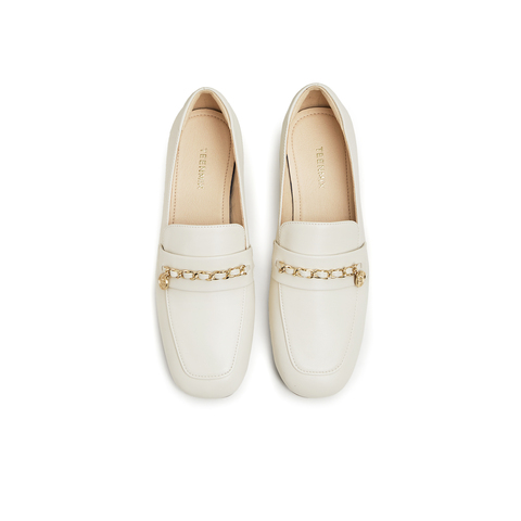 天美意2024春新款商场同款方跟气质通勤单鞋女乐福鞋CYY37AA4