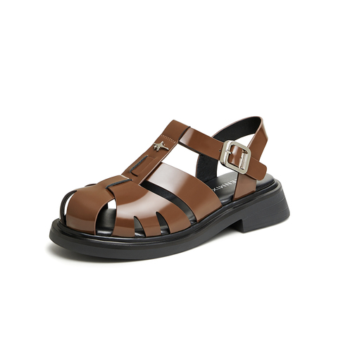 天美意2024夏新款商场同款罗马鞋舒适平底休闲女凉鞋CNM30BH4