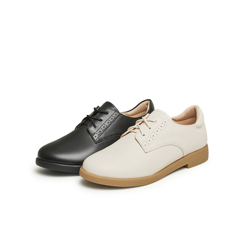 天美意2024春新款商场同款厚底复古百搭英伦鞋女单鞋CCJ50AM4