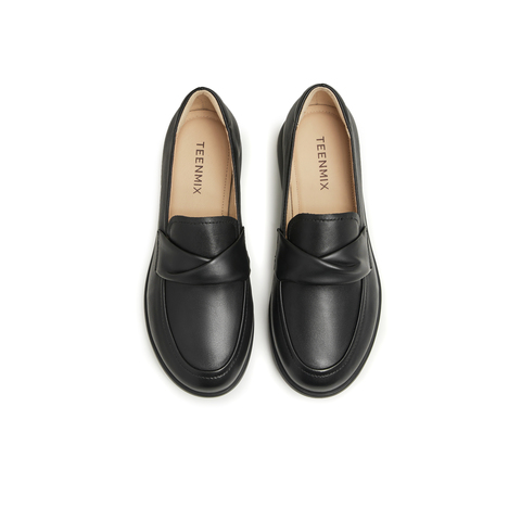 天美意2024春新款商场同款复古百搭通勤休闲女乐福鞋CCJ14AA4