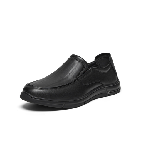 天美意2024春新款商场同款纯色简约套脚通勤男休闲皮鞋C2U02AM4