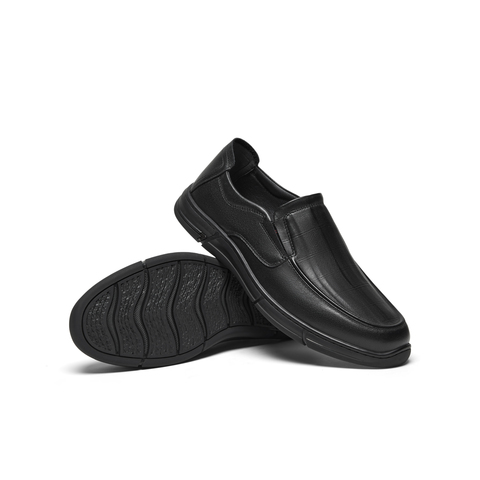 天美意2024春新款商场同款纯色简约套脚通勤男休闲皮鞋C2U02AM4