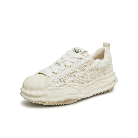 天美意2024春新款溶解底珍珠小香风百搭帆布鞋女休闲鞋KJ001AM4