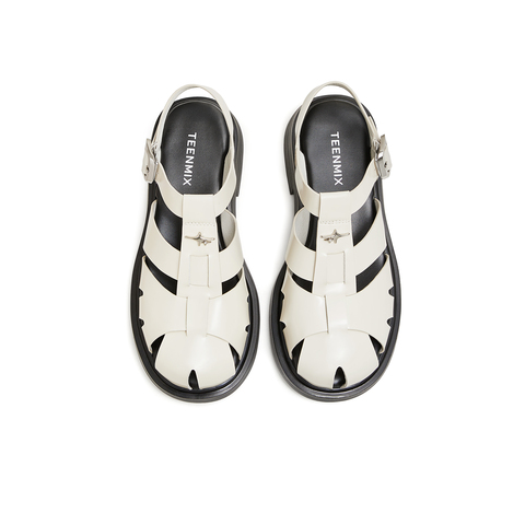 天美意2024夏新款商场同款罗马鞋舒适平底休闲女凉鞋CNM30BH4