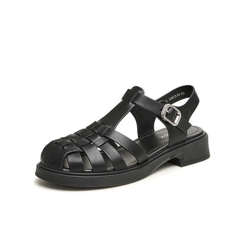 天美意2024夏新款商场同款厚底休闲复古罗马鞋女凉鞋COY32BH4