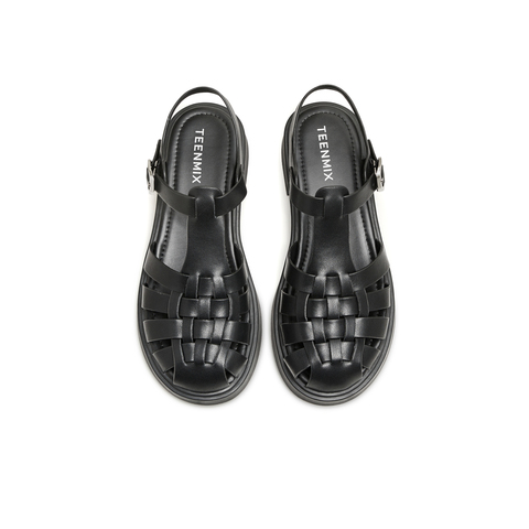 天美意2024夏新款商场同款厚底休闲复古罗马鞋女凉鞋COY32BH4