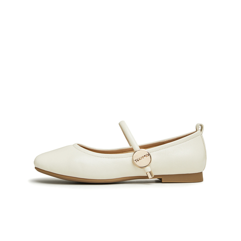 天美意2024春新款时尚休闲优雅复古百搭浅口女玛丽珍鞋KM013AQ4