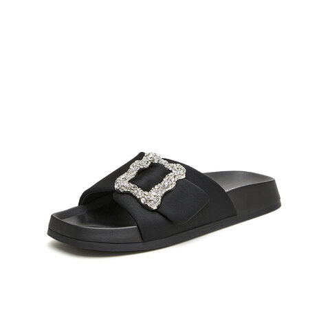 天美意2024夏新款厚底闪钻外穿简约懒人休闲女凉拖鞋KT033BT4