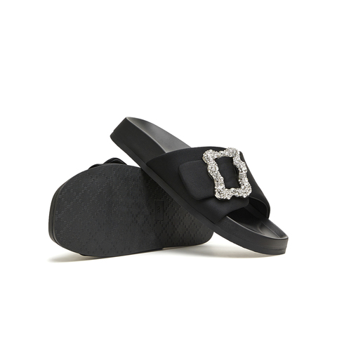 天美意2024夏新款厚底闪钻外穿简约懒人休闲女凉拖鞋KT033BT4