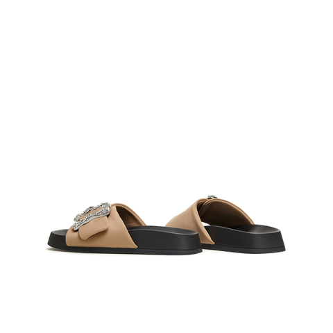 天美意2024夏新款厚底闪钻外穿简约懒人休闲女凉拖鞋KT033BT4