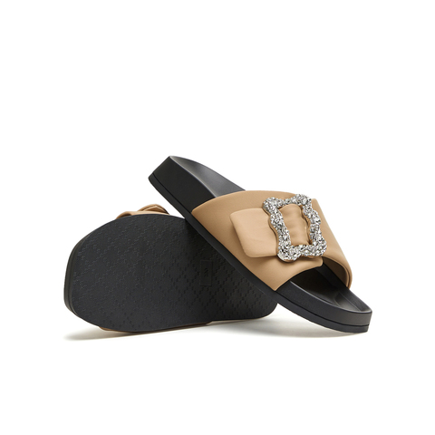 天美意2024夏新款厚底闪钻外穿简约懒人休闲女凉拖鞋KT033BT4